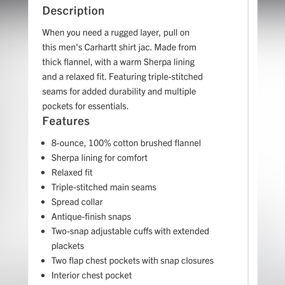 Carhartt Sherpa-Lined Shirt Jac - Picture 5 of 5